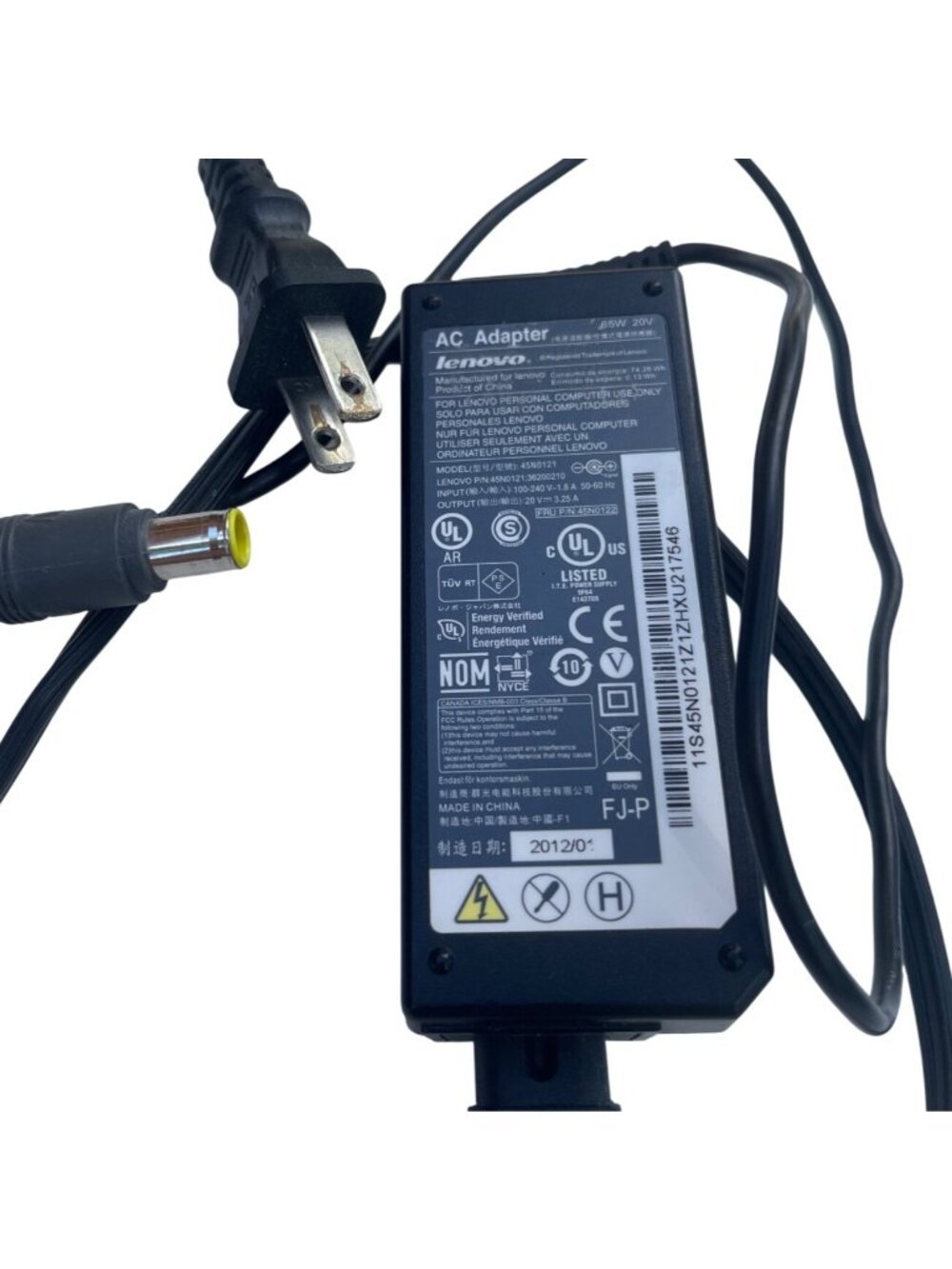 Lenovo 65W 20V AC Adapter Power Supply Model 45N0121 For Lenovo Laptops 28r